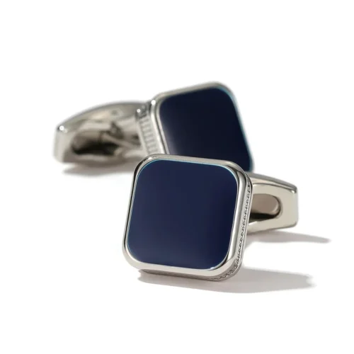 luxury cufflinks silver blue