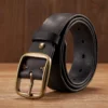 leather belt women black