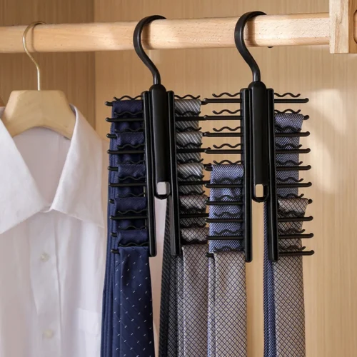 tie hanger in a closet
