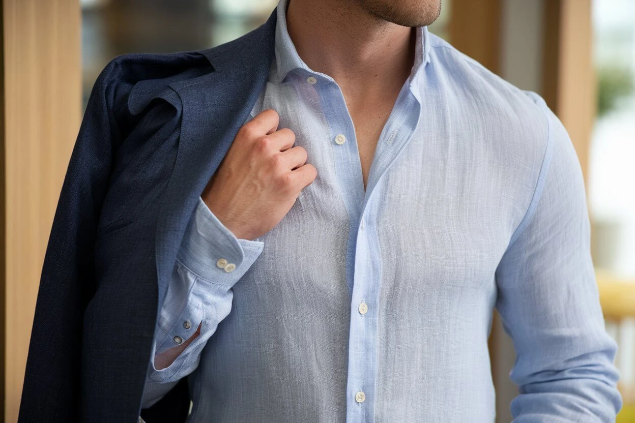 summer linen office outfit for men