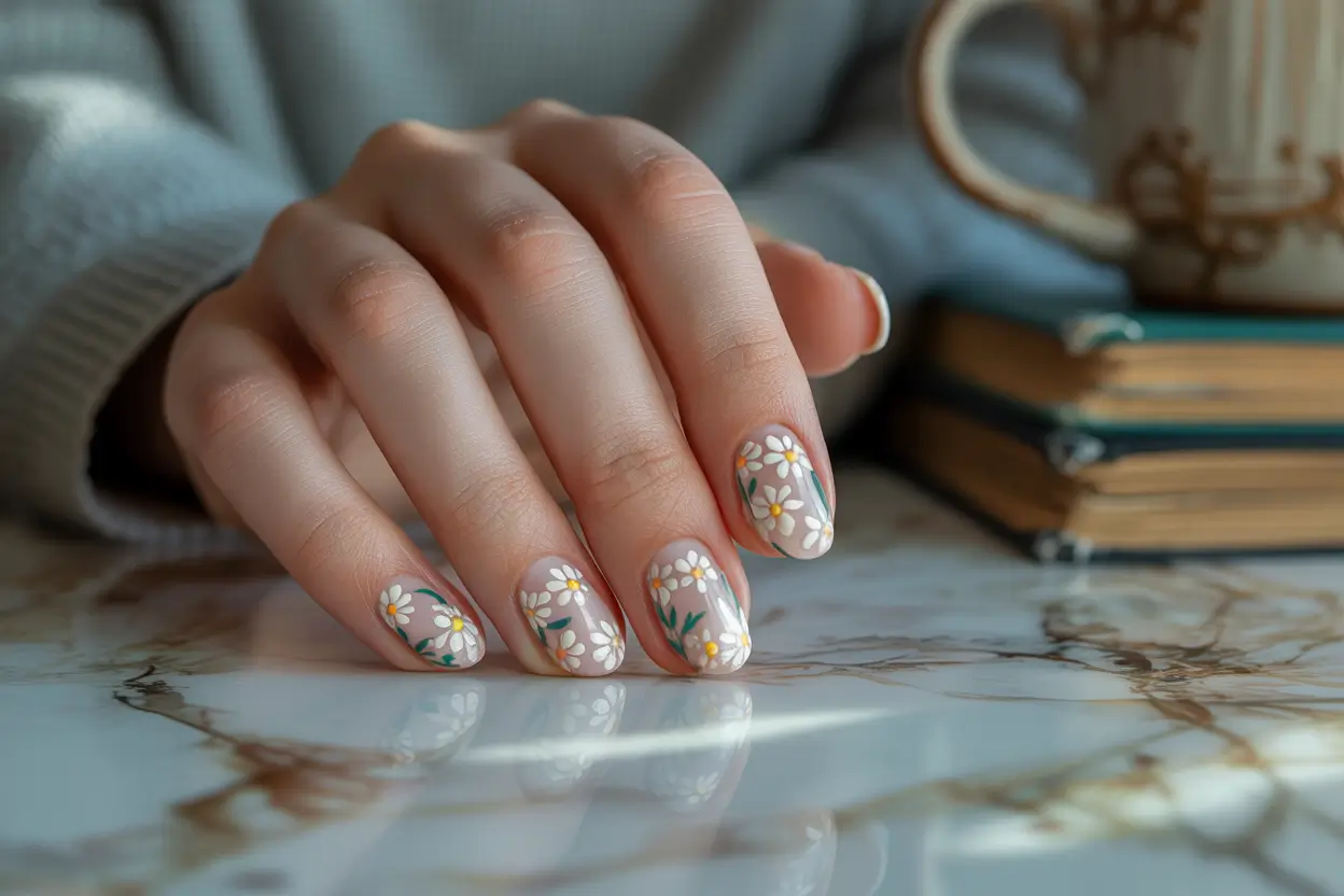 floral office nails