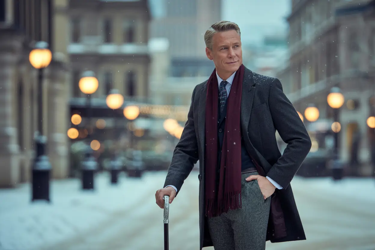 Old money winter outfits for men