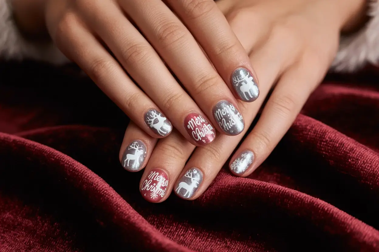 25+ Christmas Office Nails: Festive Yet Professional Ideas 1 christmas office nails